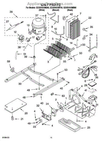 Parts for Whirlpool GD2SHAXMT00: Unit Parts - AppliancePartsPros.com