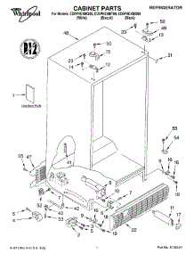ED5PHEXMQ00 Whirlpool Refrigerator Parts & Free Repair Help ...