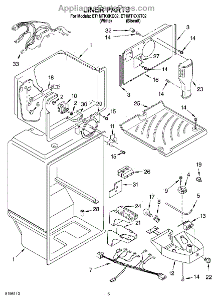 Parts for Whirlpool ET1MTKXKQ02: Liner Parts - AppliancePartsPros.com