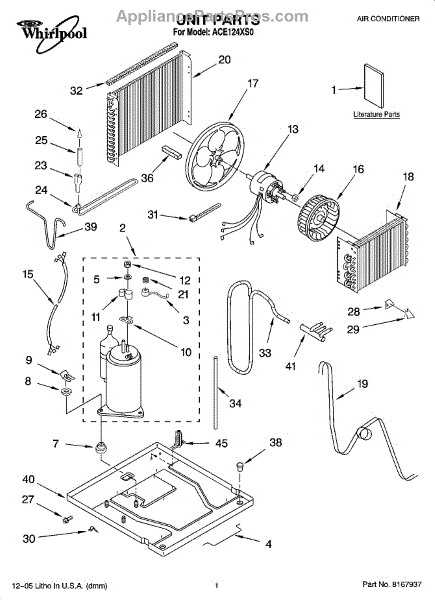 Parts for Whirlpool ACE124XS0: Unit Parts - AppliancePartsPros.com