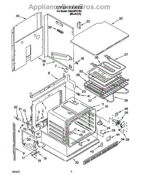 Parts for Whirlpool RB220PXYB3: Oven, Literature Parts ...