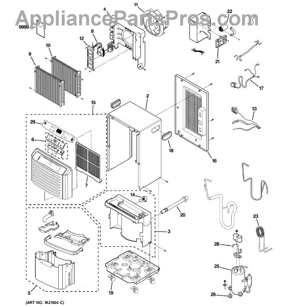 Parts for GE AHG40LKG1: Dehumidifier Parts - AppliancePartsPros.com