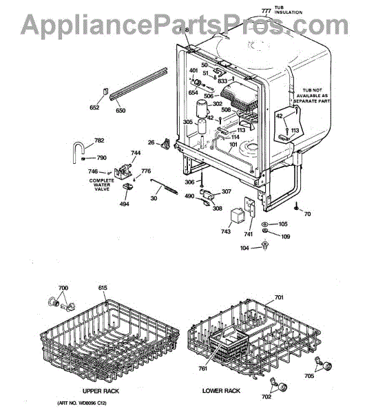 Parts for GE GSD2000J01BB: Body Parts - AppliancePartsPros.com