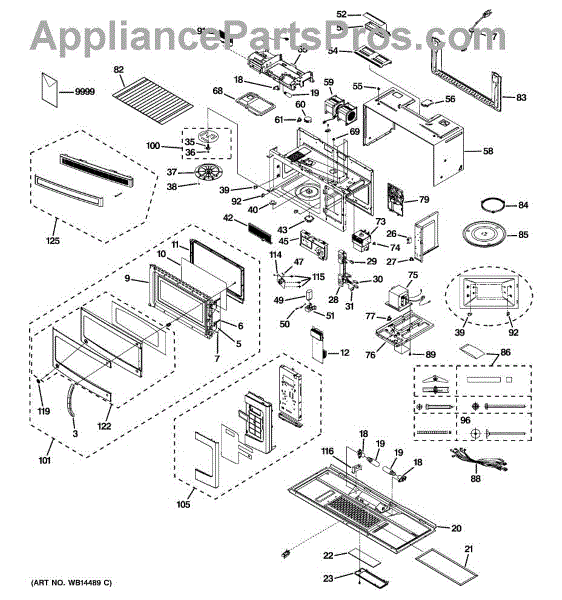 Parts for GE JVM1540SN1SS: Microwave Parts - AppliancePartsPros.com