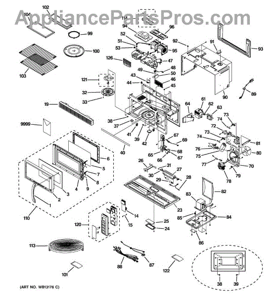 Parts for GE JVM1850BH02: Microwave Parts - AppliancePartsPros.com