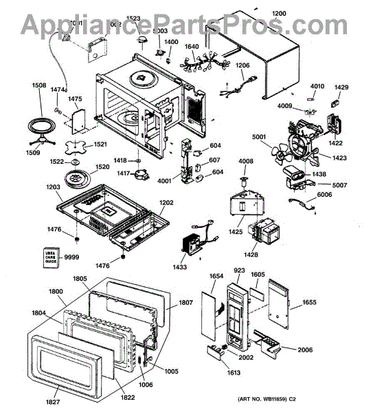 Parts for GE JES1851BB01: Microwave Parts - AppliancePartsPros.com