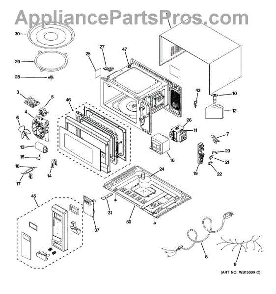 Parts for GE JES1145DP1BB Microwave Parts