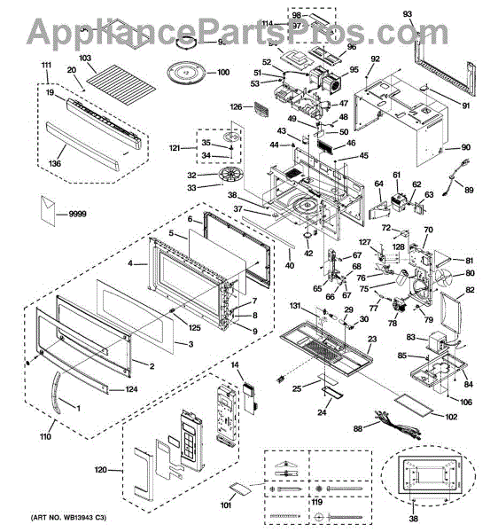 Parts for GE JNM1851SM4SS: Microwave Parts - AppliancePartsPros.com