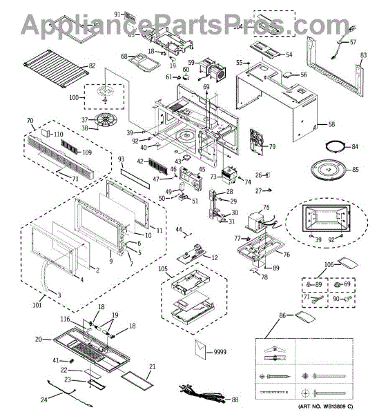 Parts for GE JVM1440BH04 Microwave Parts