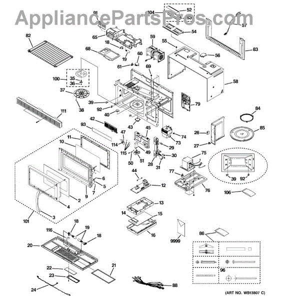 Parts for GE JVM1440LK02 Microwave Parts