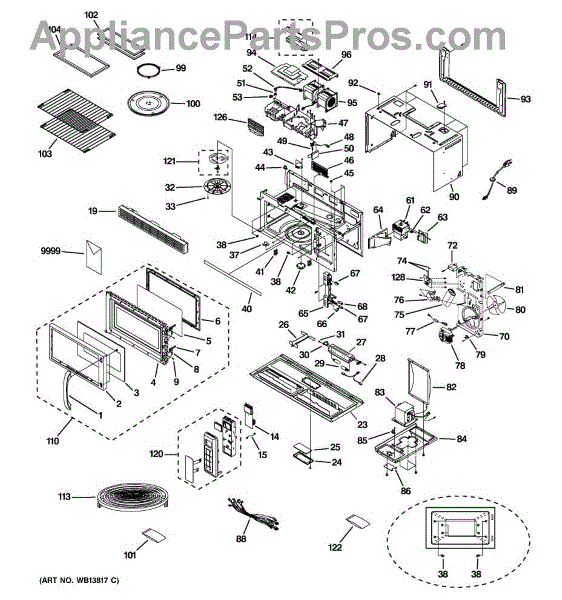 Parts for GE JVM1851CH04 Microwave Parts