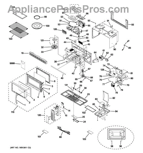 Parts for GE JVM1850WH06 Microwave Parts