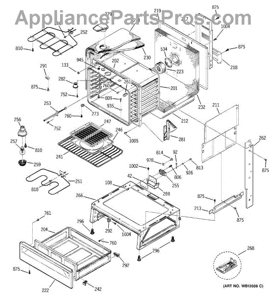 Parts for GE JSP46CD2CC: Body & Drawer Parts - AppliancePartsPros.com