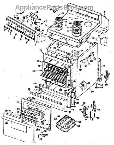 Parts for GE JBS260J3: Electric Range Parts - AppliancePartsPros.com