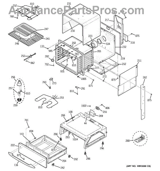 Parts for GE JSP42SK4SS: Body Parts - AppliancePartsPros.com