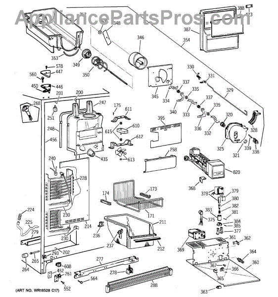 Parts for GE ZFSB27DAGSS: Freezer Section Parts - AppliancePartsPros.com