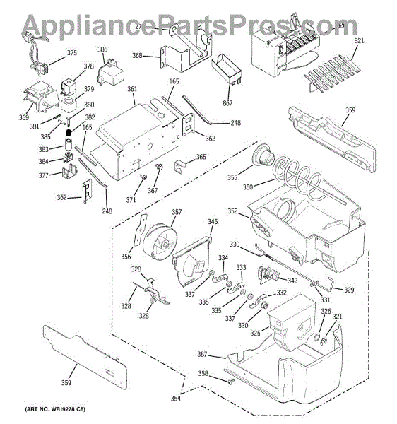 Parts for GE PSC23PSSDSS: Ice Maker & Dispenser Parts ...