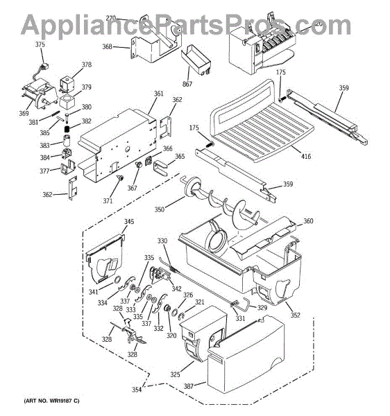 GE WR17X11263 Auger Asm Disp (AP3190087) - AppliancePartsPros.com