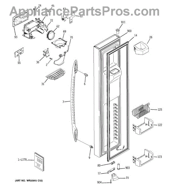 Parts for GE PSC23MSWASS: Freezer Door Parts - AppliancePartsPros.com