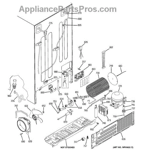 Parts for GE ZFSB25DTBSS: Sealed System & Mother Board Parts ...