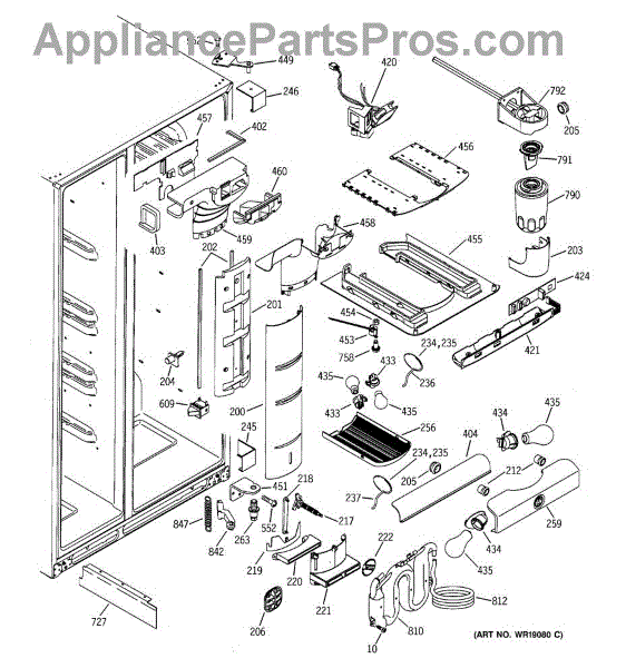 Parts for GE ZFSB25DMDSS: Fresh Food Section Parts - AppliancePartsPros.com