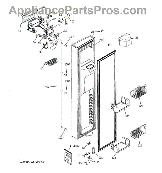 Parts for GE ZFSB26DRISS: Freezer Door Parts - AppliancePartsPros.com