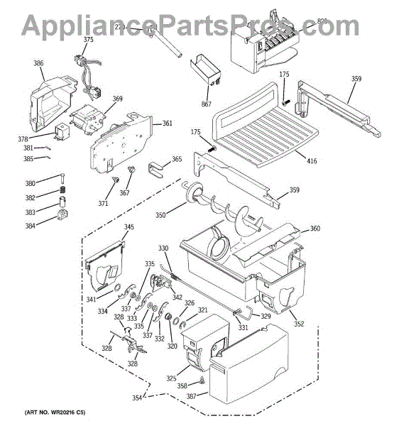 Parts for GE GSHF5KGXCCWW: Ice Maker & Dispenser Parts ...