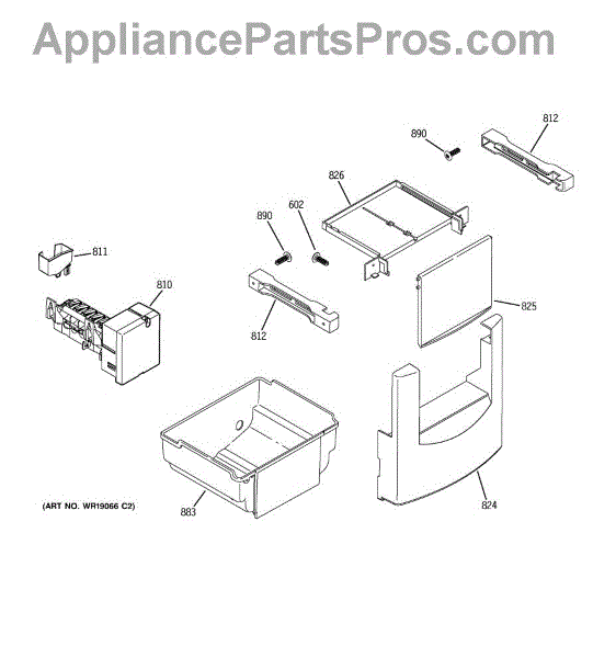 Parts For Ge Zis360nrb Ice Maker And Dispenser Parts 