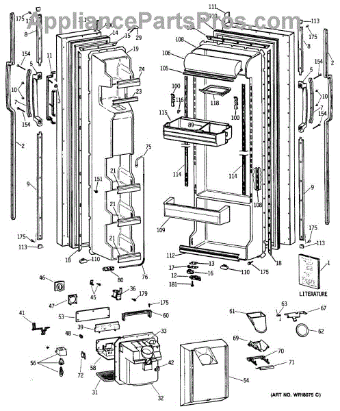 Parts for GE TFX22ZRSBWH: SECTION1 Parts - AppliancePartsPros.com