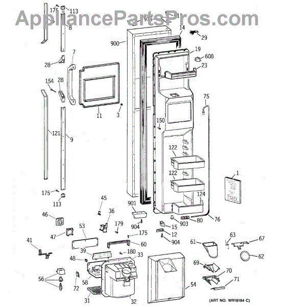 Parts for GE TFH30PRTAWW: Freezer Door Parts - AppliancePartsPros.com