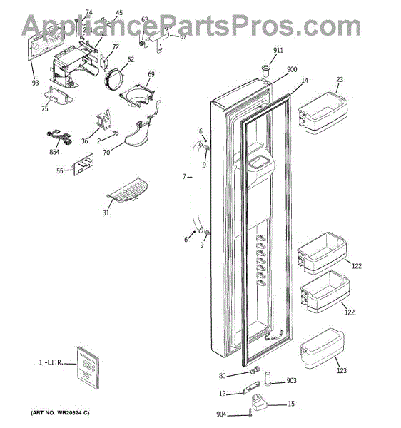 Parts for GE GSHS6LGBBHSS: Freezer Door Parts - AppliancePartsPros.com