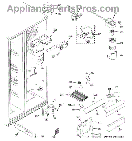 Parts for GE GSS23WSTASS: Fresh Food Section Parts - AppliancePartsPros.com