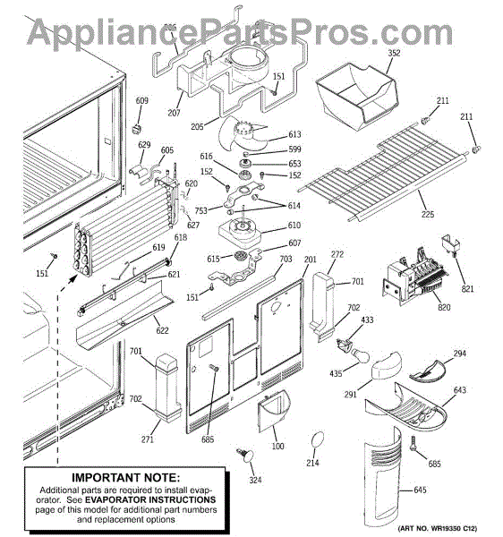 Parts for GE GTS22WCPBRBB: Freezer Section Parts - AppliancePartsPros.com