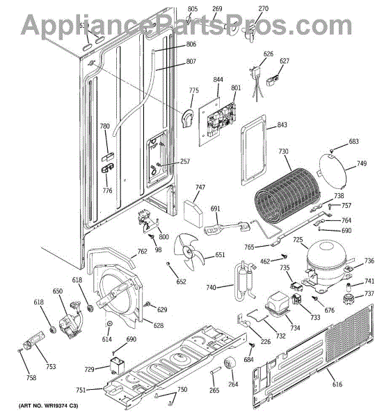 Parts for GE GSL25JFPDBS: Sealed System & Mother Board Parts ...