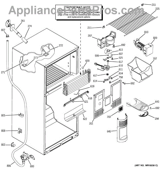 Parts for GE GTS18DCMDLWW: Freezer Section Parts - AppliancePartsPros.com