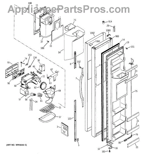 Parts for GE GSS25SGMCBS: Freezer Door Parts - AppliancePartsPros.com