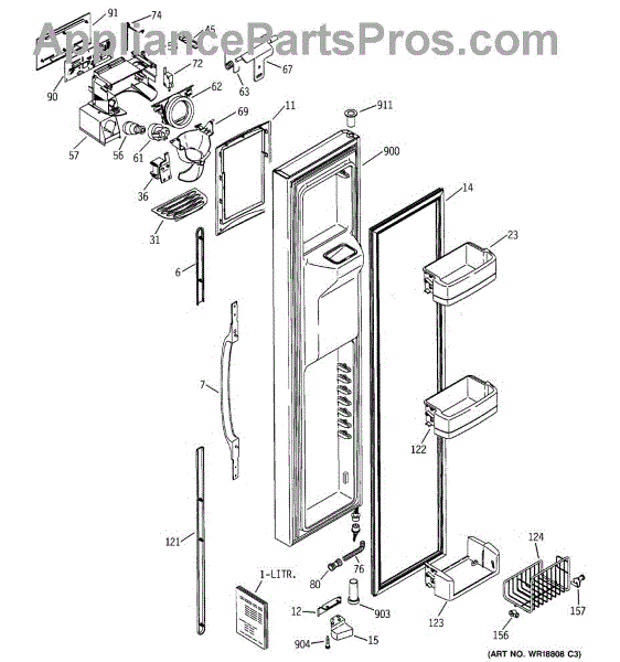 Parts for GE GSS25LGMBWW: Freezer Door Parts - AppliancePartsPros.com