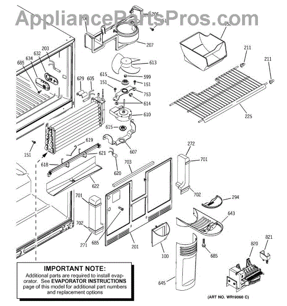 Parts for GE GTS22ICMARWW: Freezer Section Parts - AppliancePartsPros.com