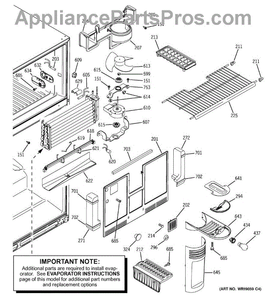 Parts for GE GTS22KBMARCC: Freezer Section Parts - AppliancePartsPros.com