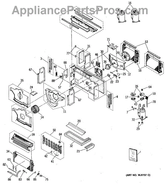 GE WP66X41 Top Brace (AP2055510) - AppliancePartsPros.com