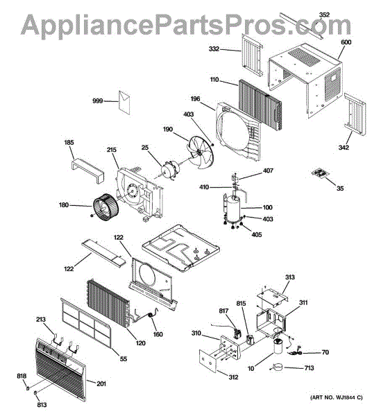 Parts for GE AST05LCS1: Room Air Conditioner Parts - AppliancePartsPros.com