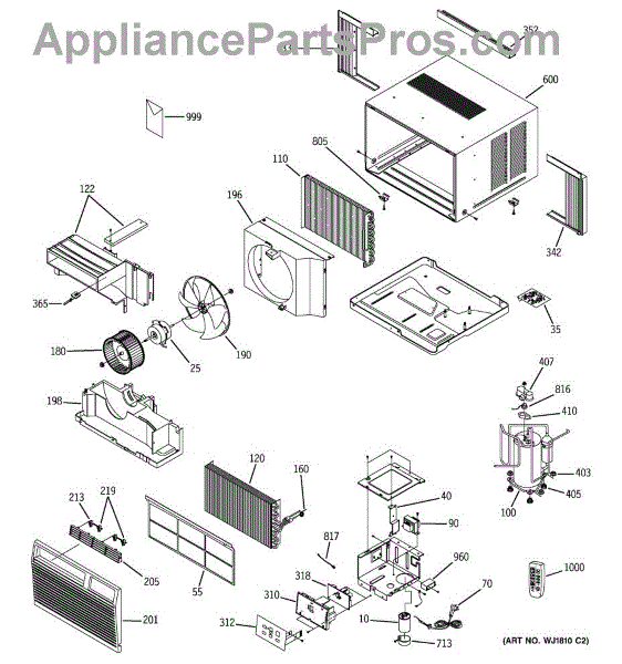 Parts for GE ASW08FAS1: Room Air Conditioner Parts - AppliancePartsPros.com