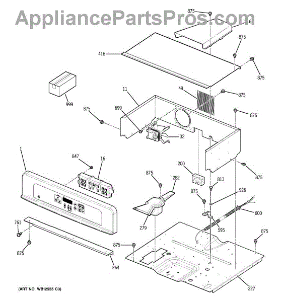 GE WB27T10413 Oven Control (ERC3B) - AppliancePartsPros.com