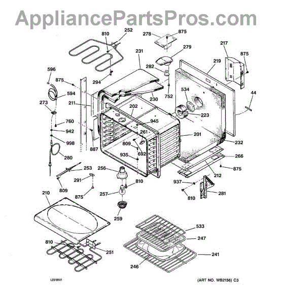 Parts for GE JTP56BA1BB: Upper Body Parts - AppliancePartsPros.com