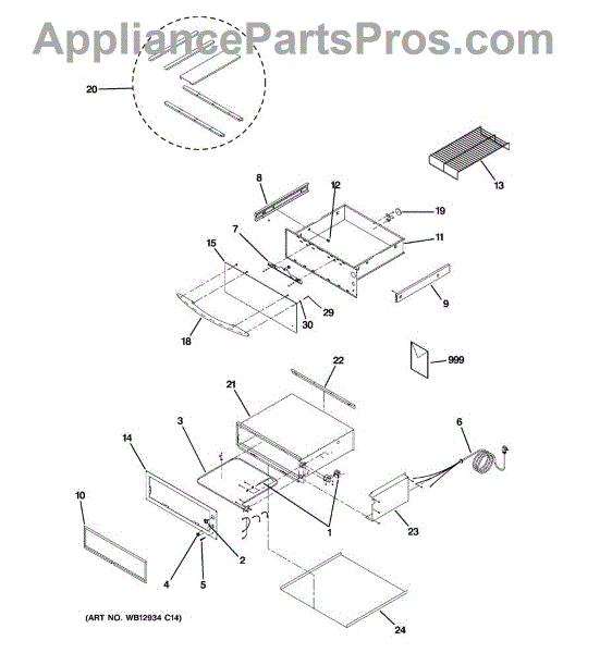 Parts for GE JTD915WK2WW Warming Drawer Parts