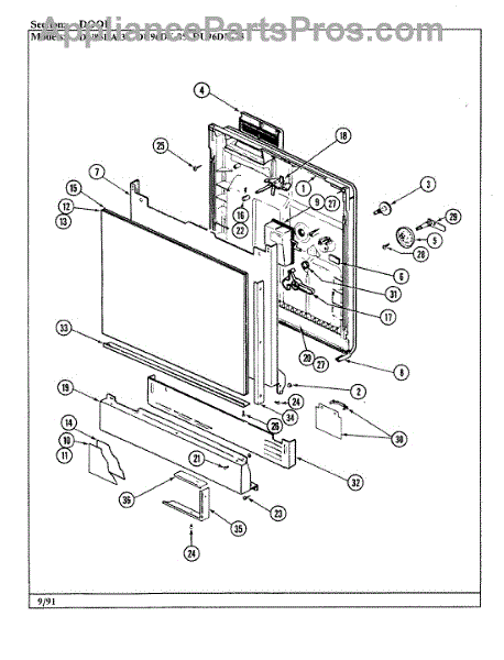 Parts for Magic Chef DU85DA-35: Door Parts - AppliancePartsPros.com