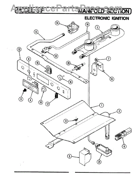 Parts for Magic Chef 51FN-2KLX-ON: Manifold Section Parts ...