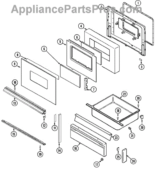 Parts for Magic Chef 3468XVW: Door / Drawer (3468VVX, Xvx Ser. PRE.15 ...