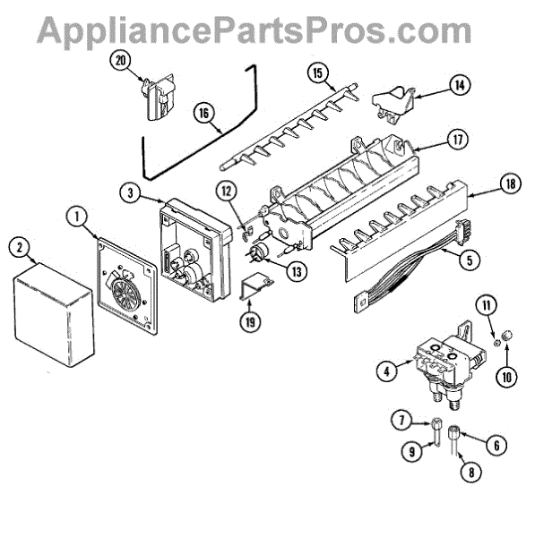 Parts for Magic Chef CSD2524ARA: Ice Maker Parts - AppliancePartsPros.com