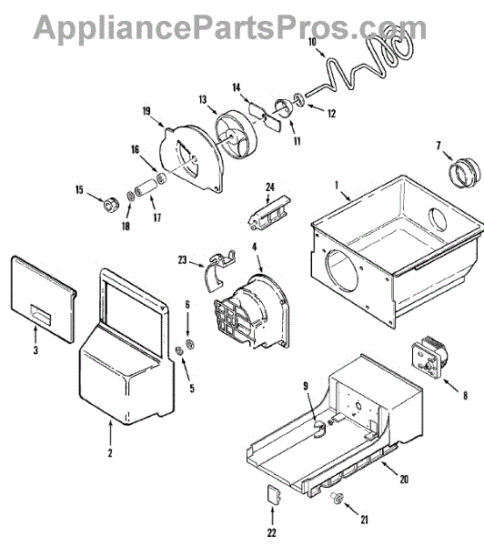 Parts for Magic Chef CSD2123ARW: Ice Bin (rev 12) Parts ...